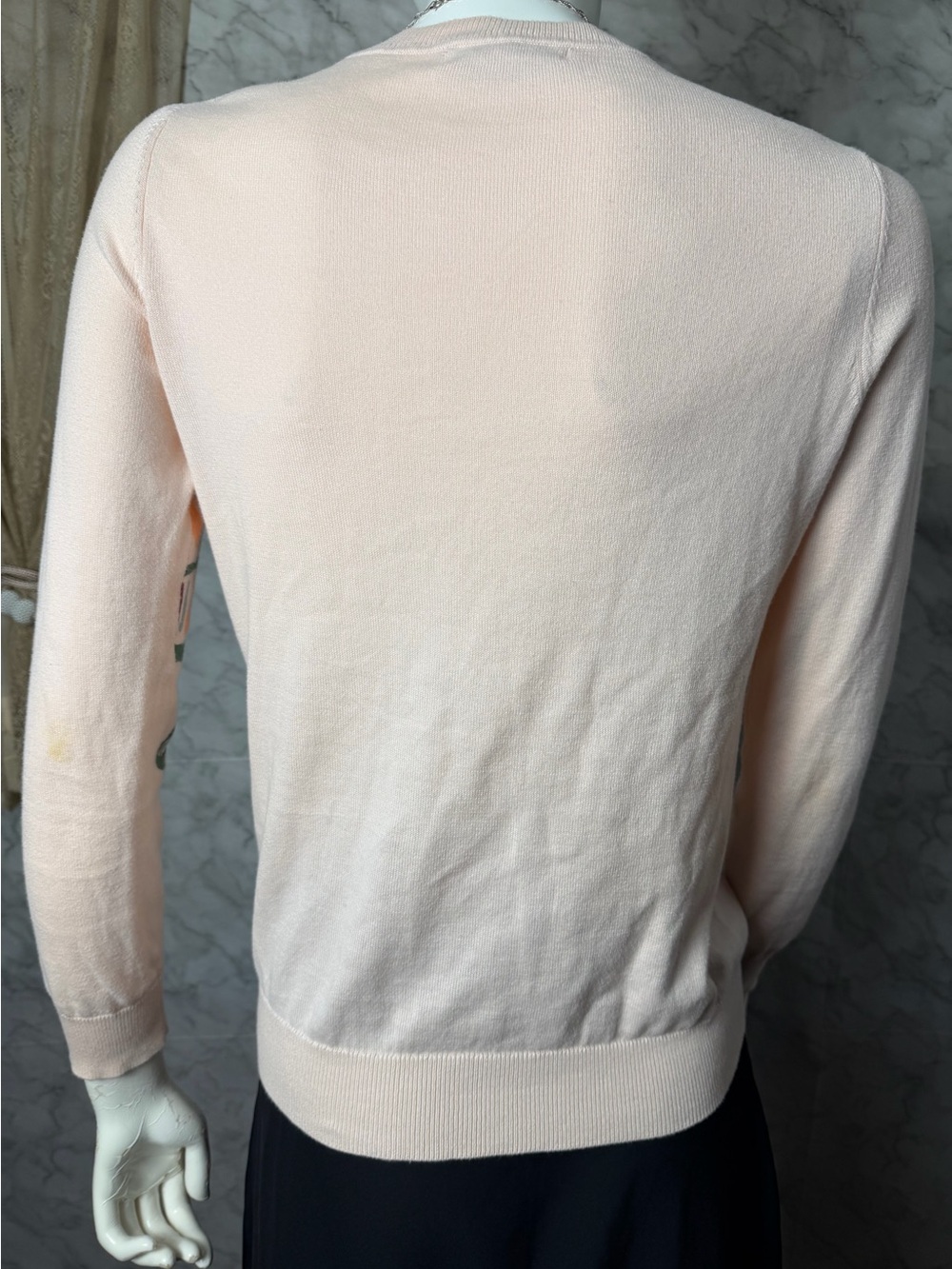 Boden Tiger Soft Brush Pink Peach Crewneck Sweater Whimsical Artsy 100% Cotton S - Picture 10 of 15